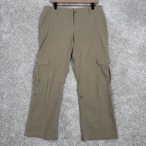 Banana Republic Linen Cargo Pants Womens 10 Tan Convertible Hiking‎ Beachy Comfy